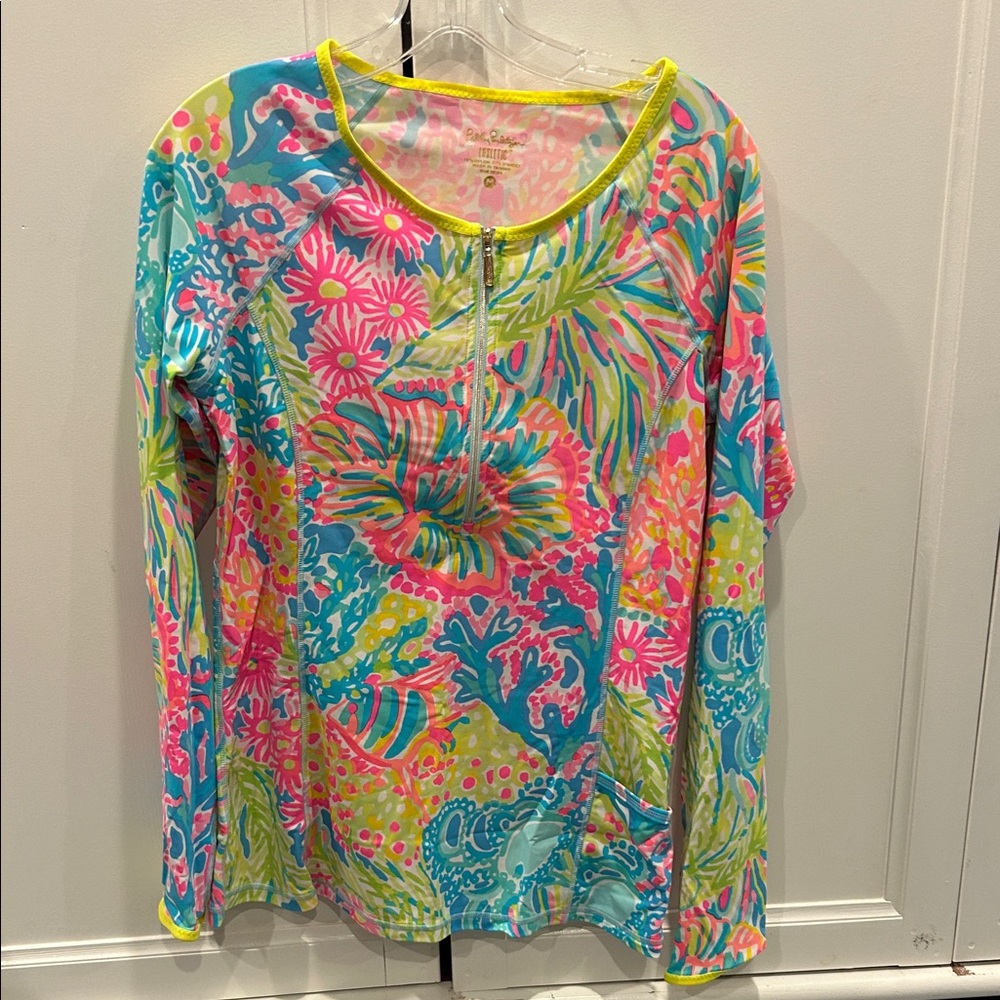 Lilly Pulitzer Vibrant Floral Zip Top